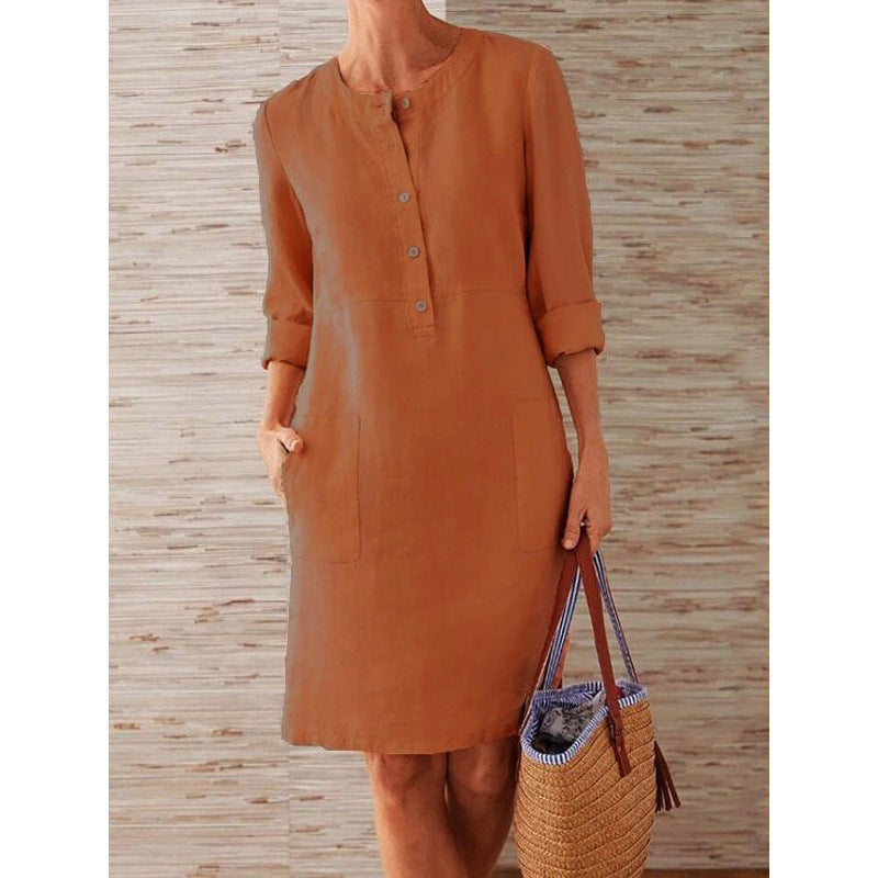 Dames Linnen Zomerjurk | Midi