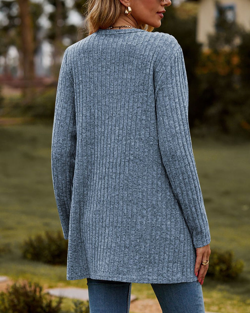 Dames Herfst Cardigan | Geribbeld, Met Knopen