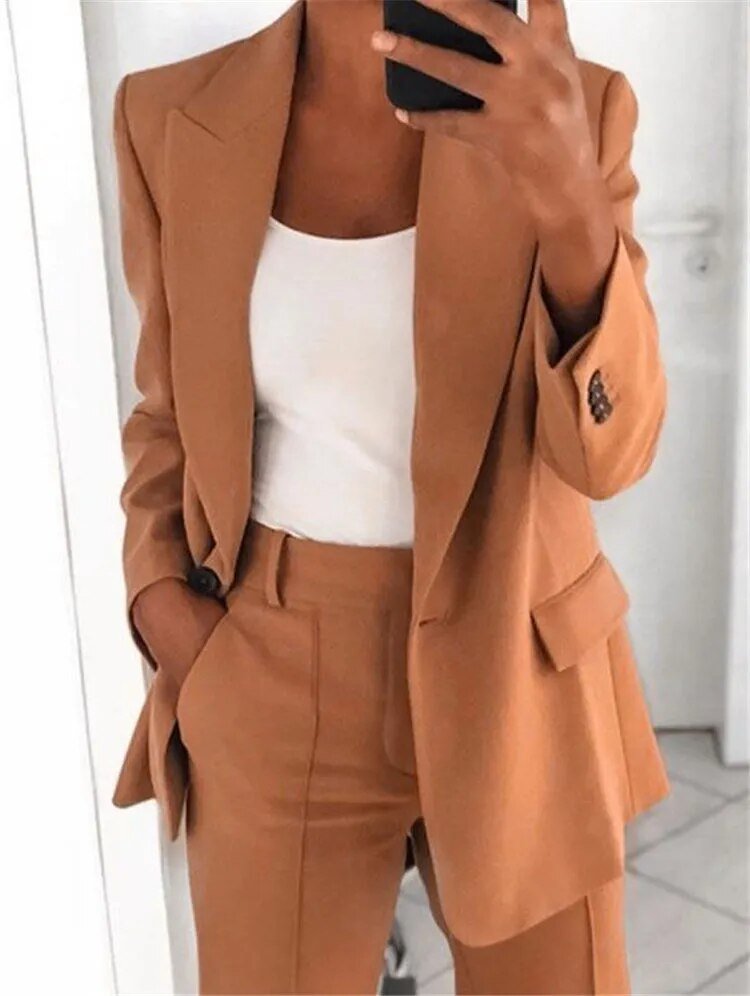 Dames Tweedelig Zomer Pak | Zakelijk, Met Broek