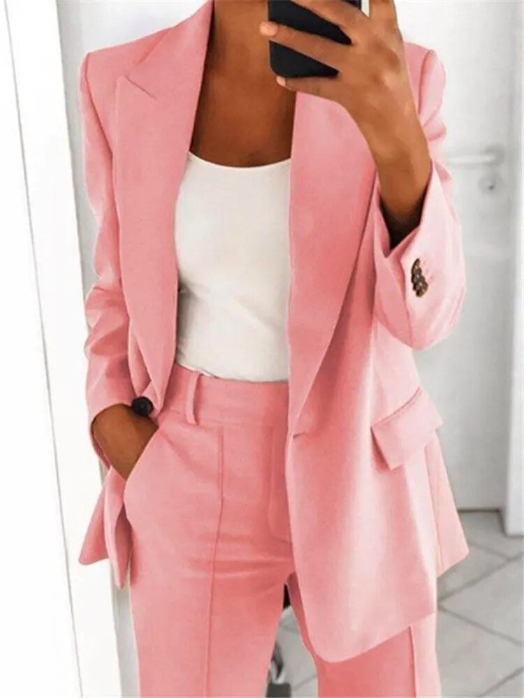 Dames Tweedelig Zomer Pak | Zakelijk, Met Broek
