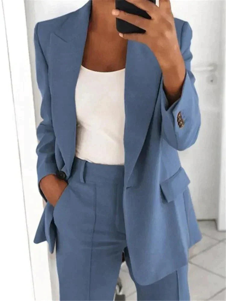Dames Tweedelig Zomer Pak | Zakelijk, Met Broek