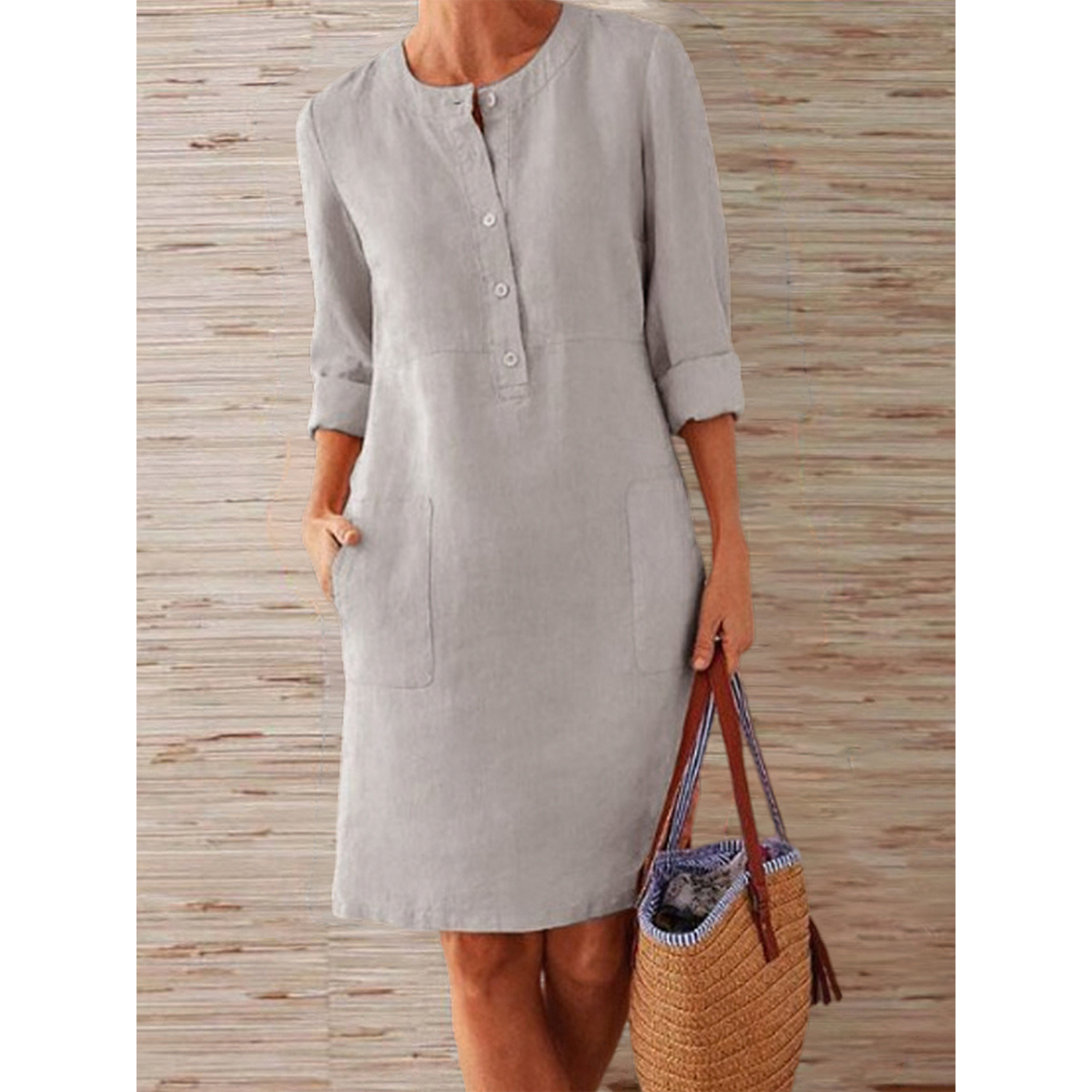 Dames Linnen Zomerjurk | Midi