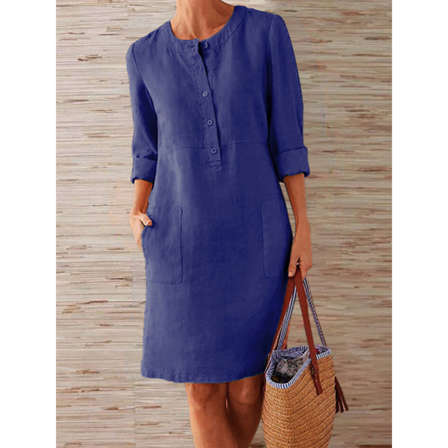 Dames Linnen Zomerjurk | Midi