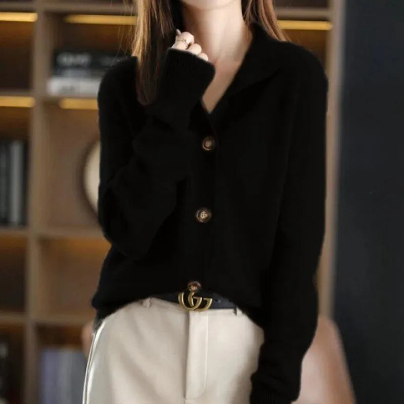 Dames Gebreide Pullover | Lang, Knoopsluiting