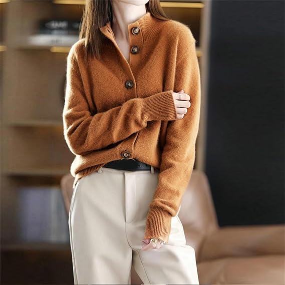 Dames Gebreide Pullover | Lang, Knoopsluiting