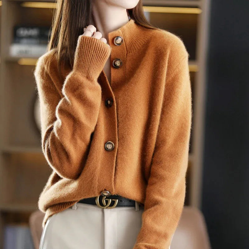 Dames Gebreide Pullover | Lang, Knoopsluiting