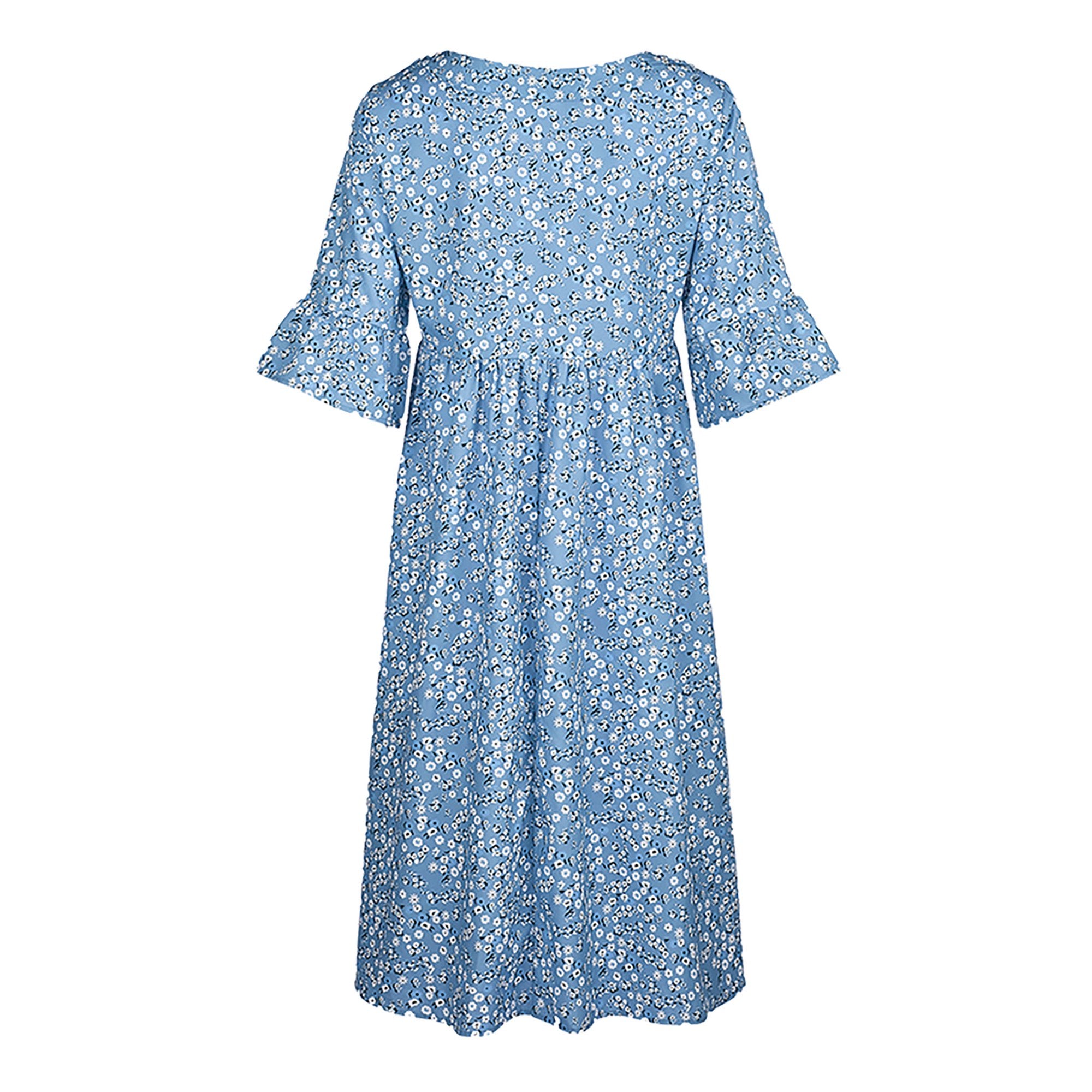 Dames Luchtige a-lijn zomerjurk met bloemen | Midi