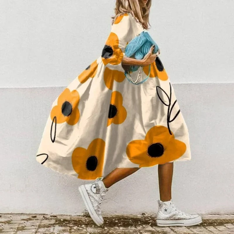 Dames Kleurrijke oversized zomerjurk | Midi