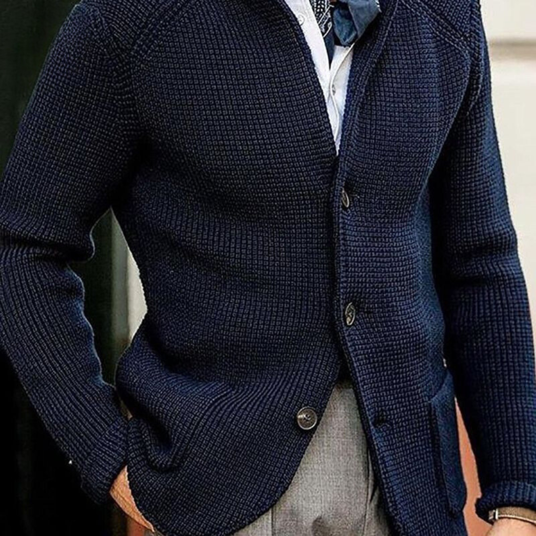 Heren Gebreide Cardigan | Lang, Gestructureerd