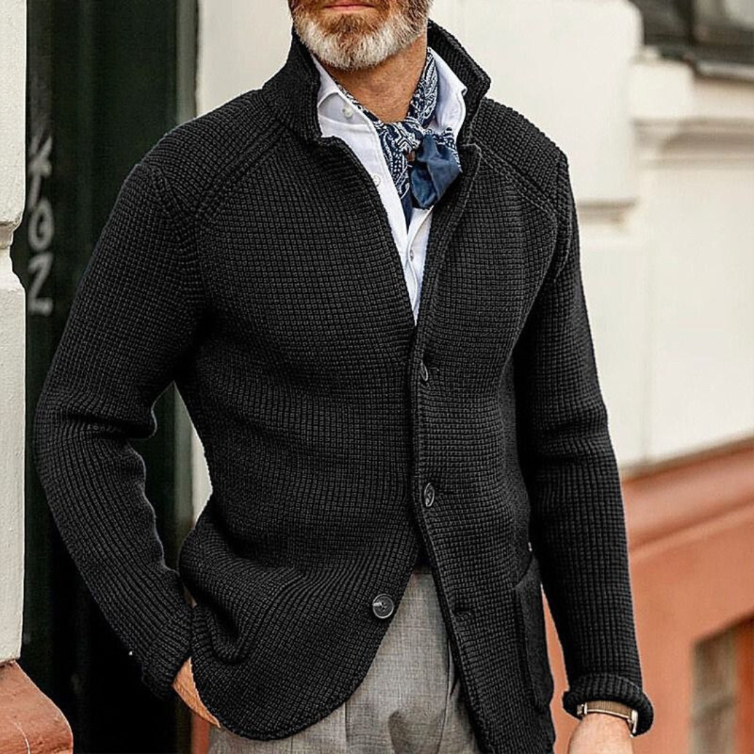 Heren Gebreide Cardigan | Lang, Gestructureerd