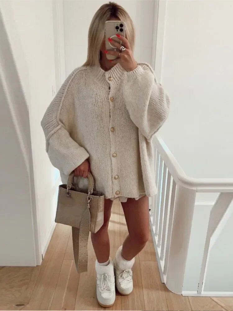 Dames Lang Gebreid Vest | Oversized en Warm