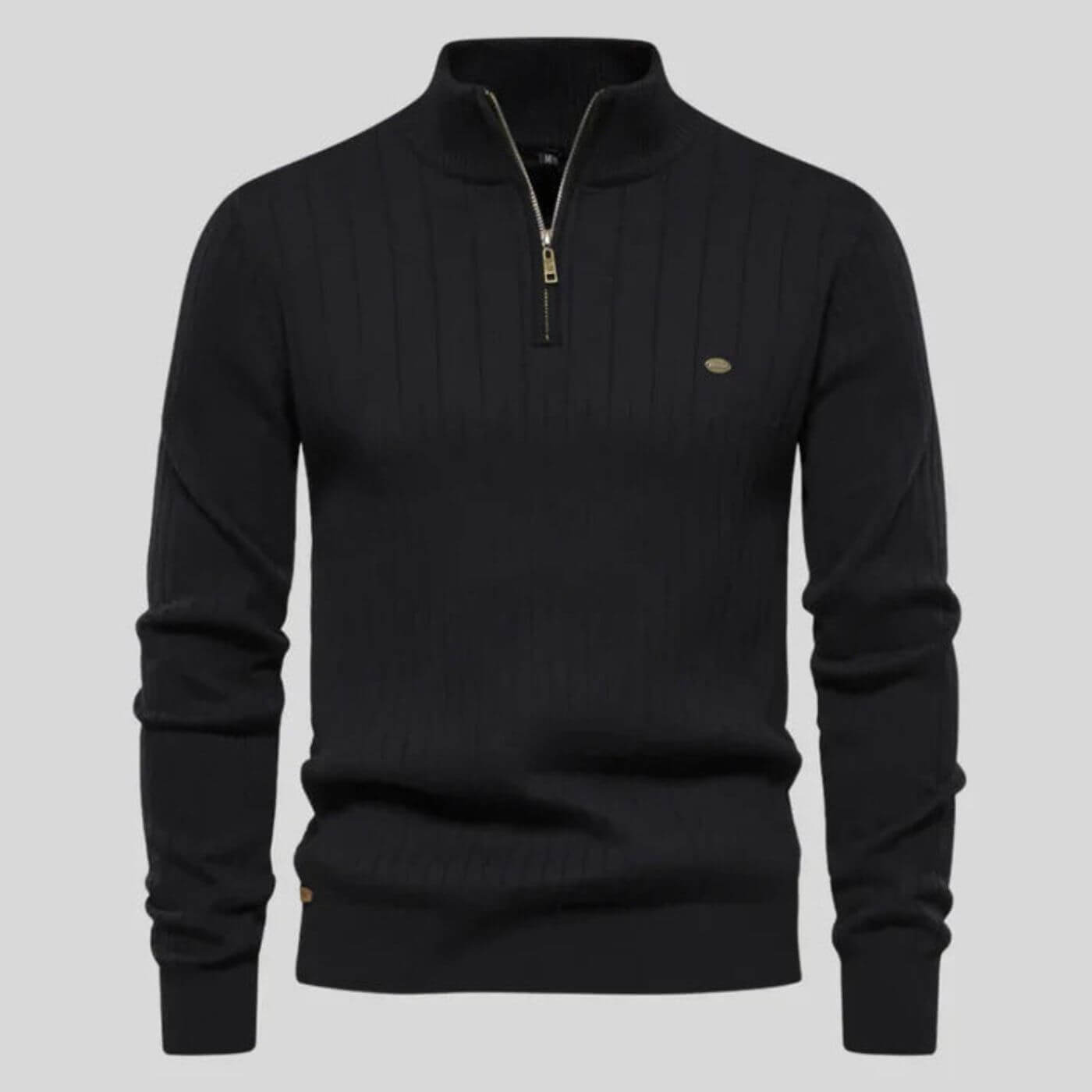 Heren Strak Gebreide Pullover | Zipper, Lang