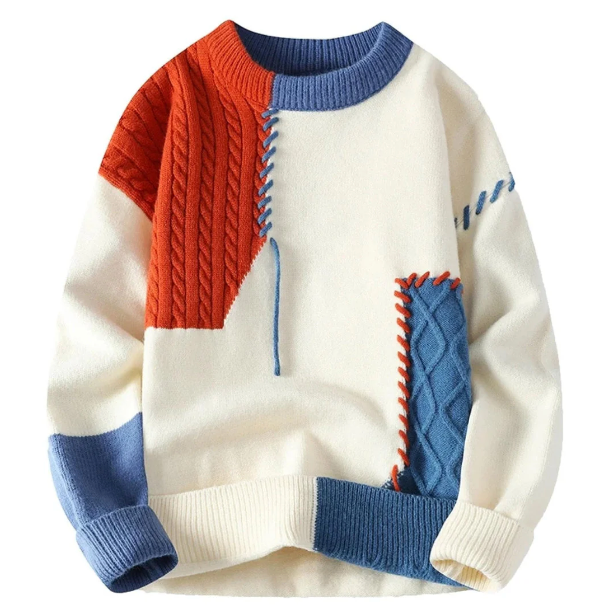 Heren Winter Trui | Patchwork, Lang