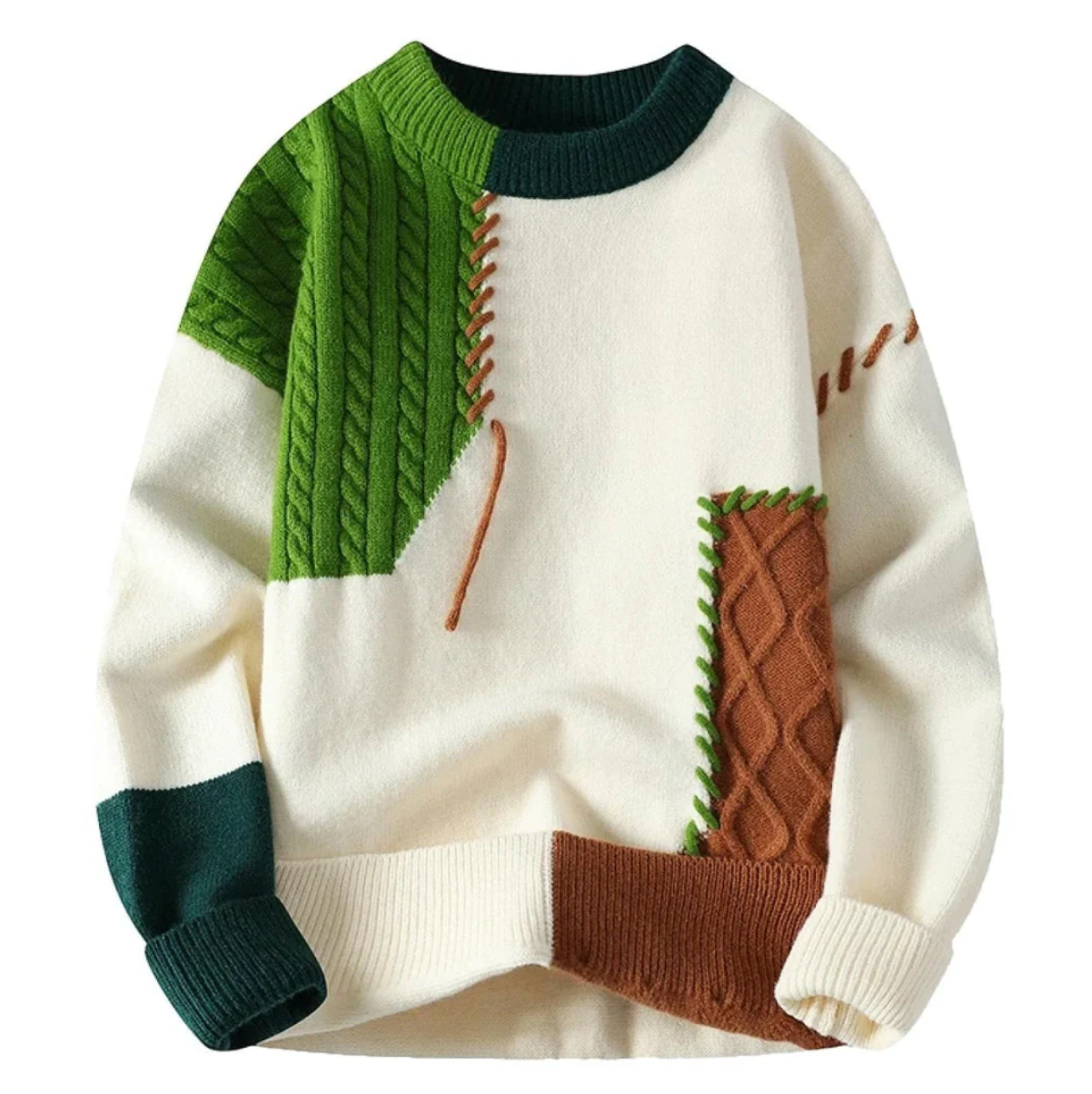 Heren Winter Trui | Patchwork, Lang