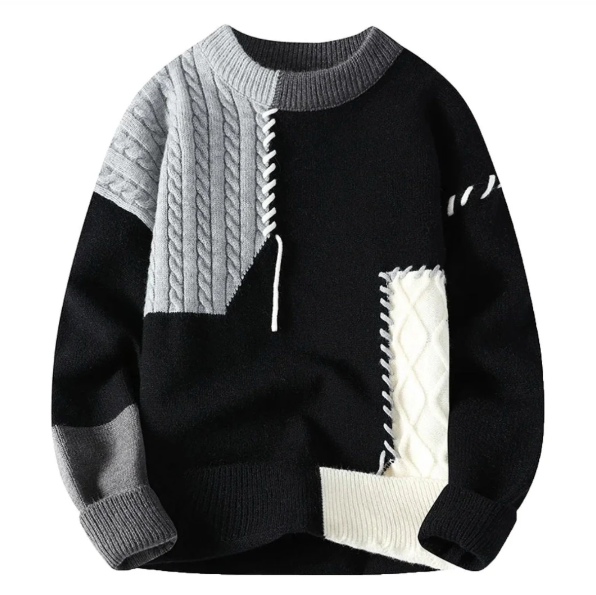 Heren Winter Trui | Patchwork, Lang