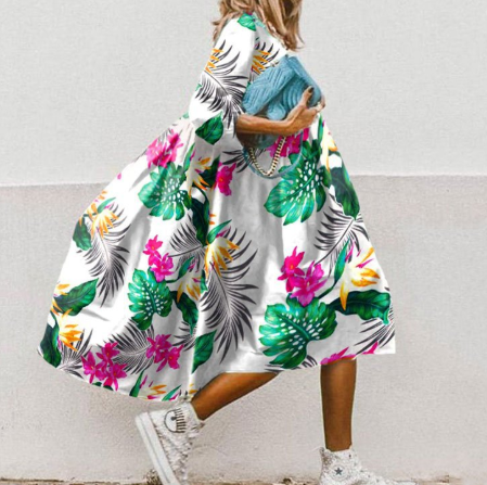 Dames Kleurrijke oversized zomerjurk | Midi