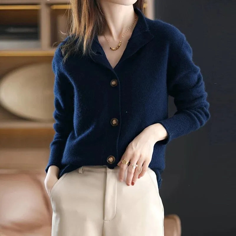 Dames Gebreide Pullover | Lang, Knoopsluiting
