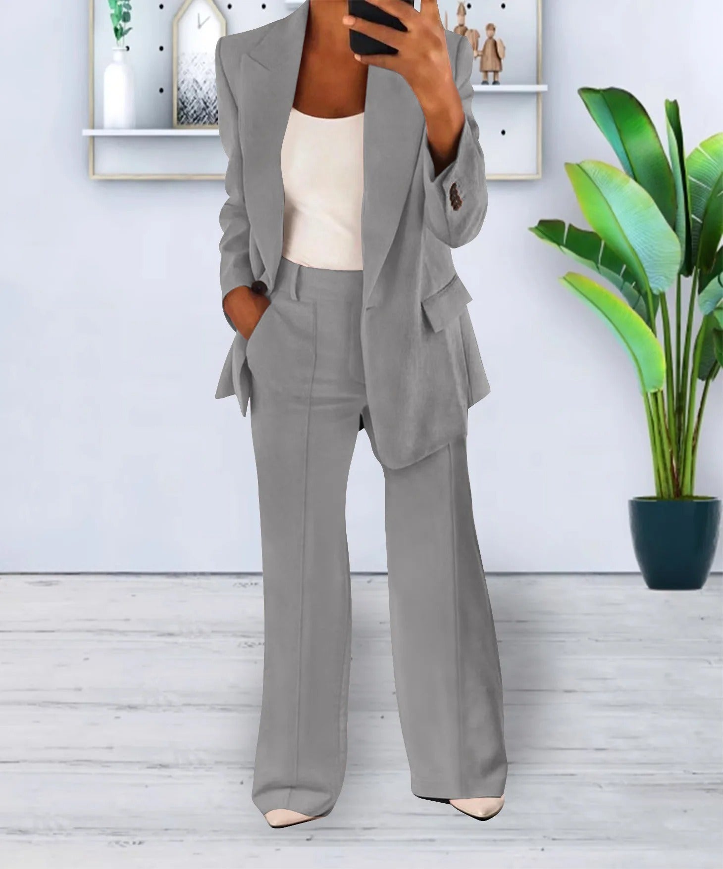 Dames Tweedelig Zomer Pak | Zakelijk, Met Broek