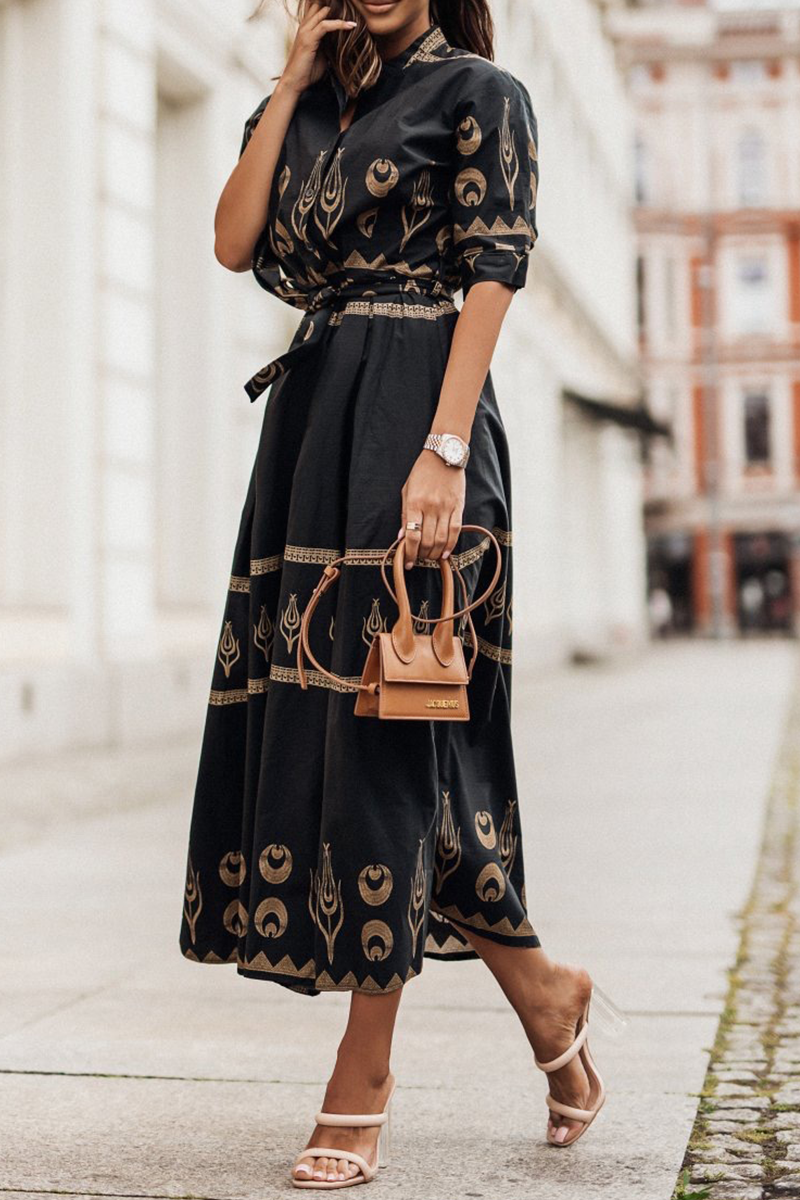 Dames Artistieke elegante zomerjurk | Midi