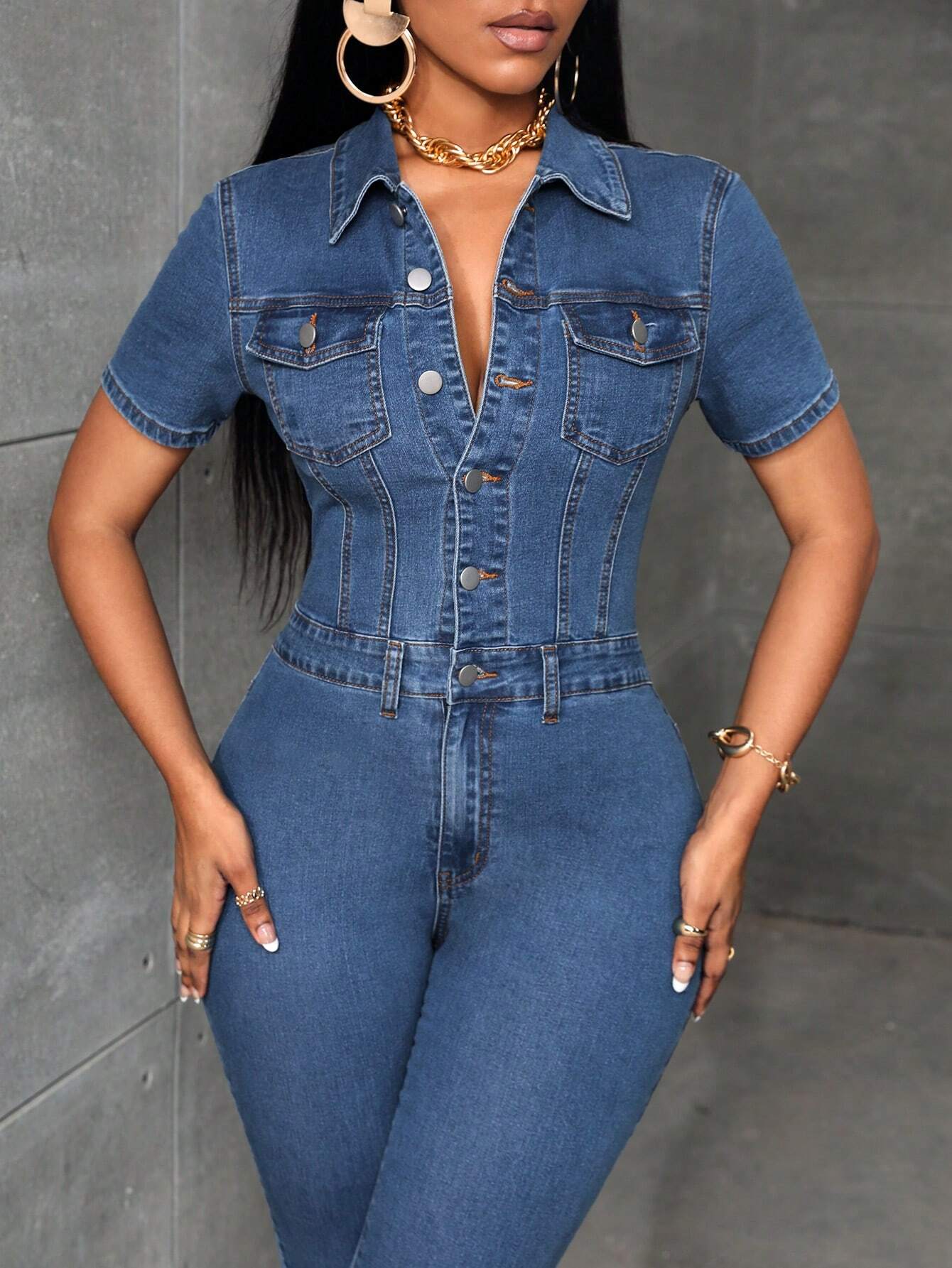 Naam | Dames sexy jumpsuit | Spijker