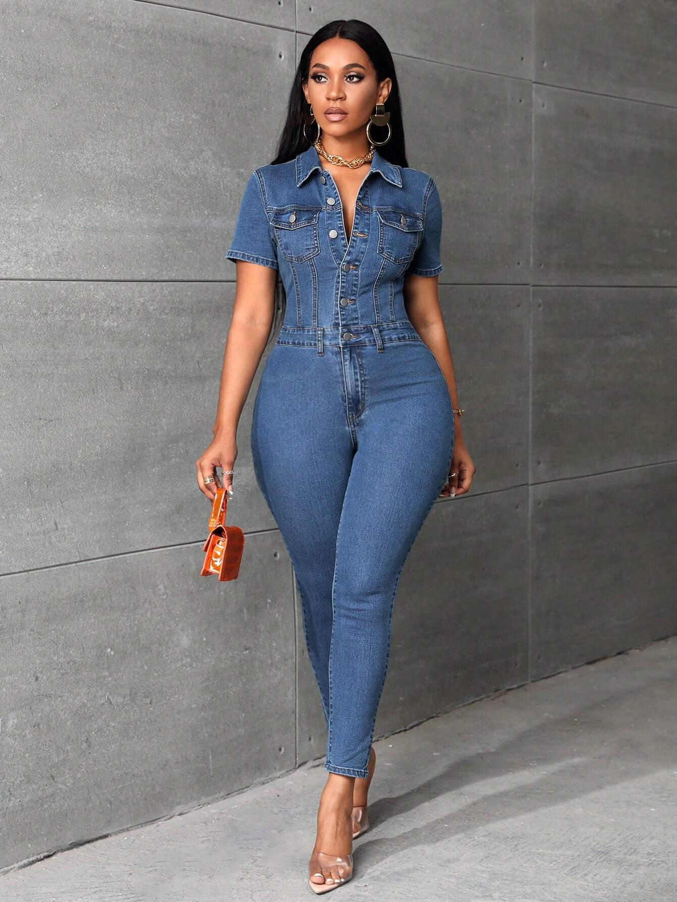 Naam | Dames sexy jumpsuit | Spijker