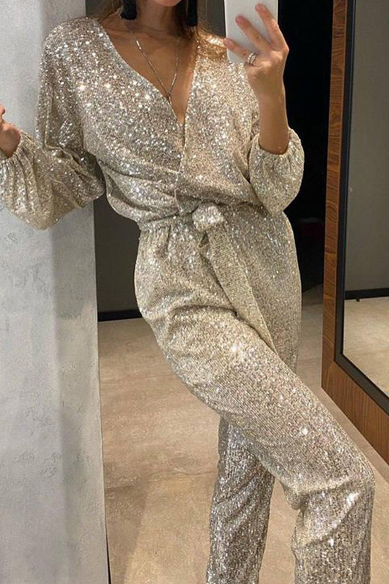 Dames feestelijke jumpsuit | Elegante glitterstijl