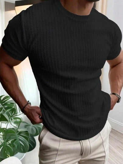 Heren Geribbeld T-shirt | Korte Mouwen