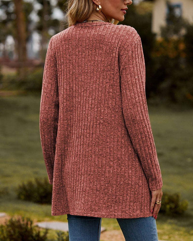 Dames Herfst Cardigan | Geribbeld, Met Knopen