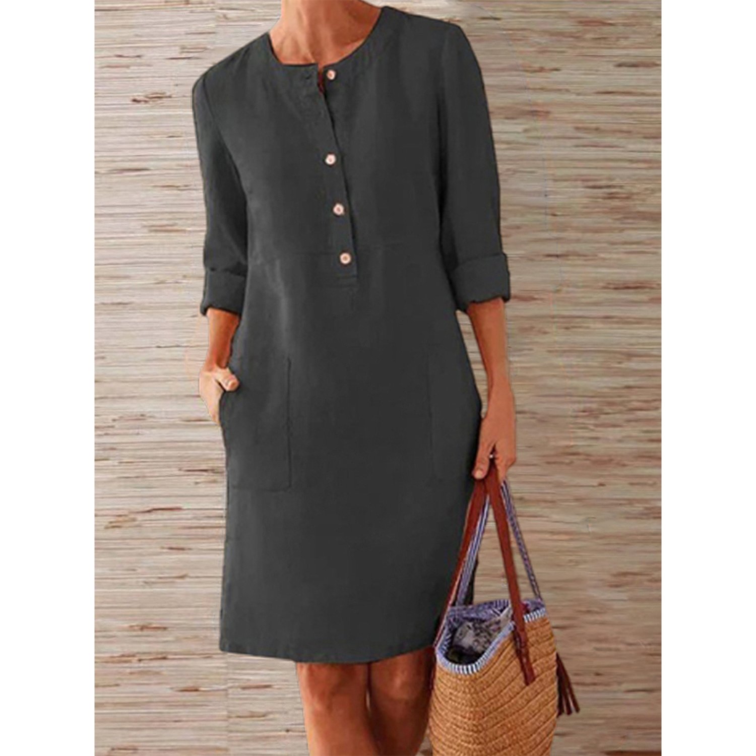 Emma | Dames Linnen Zomerjurk | Midi