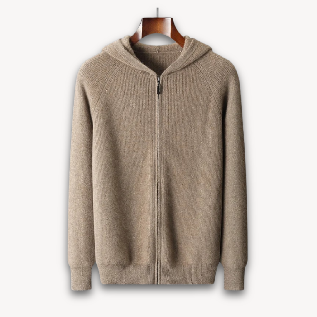 Heren Gebreide Herfst Hoodie | Ritssluiting, Kap