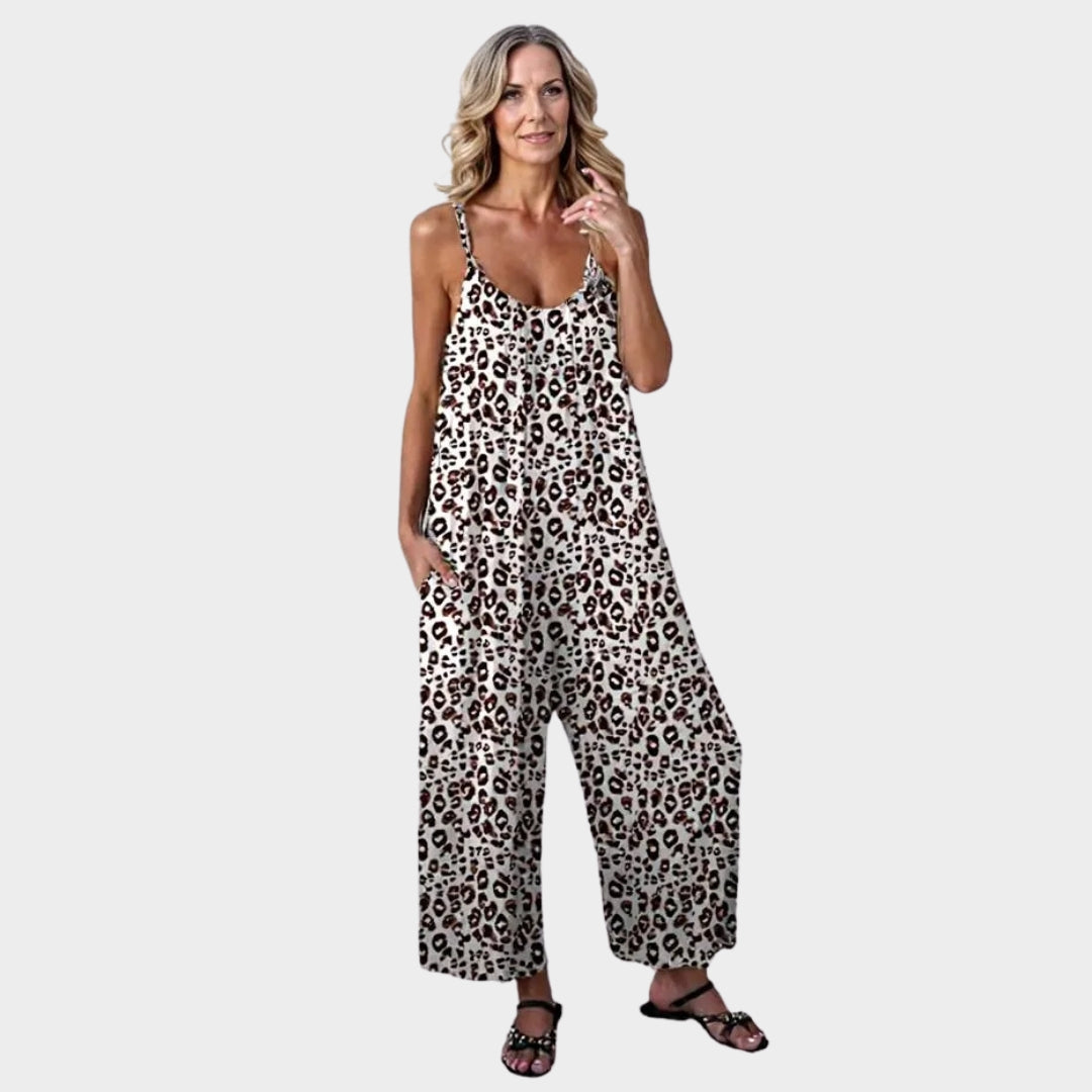 Anne | Dames zomer jumpsuit | Luipaardprint