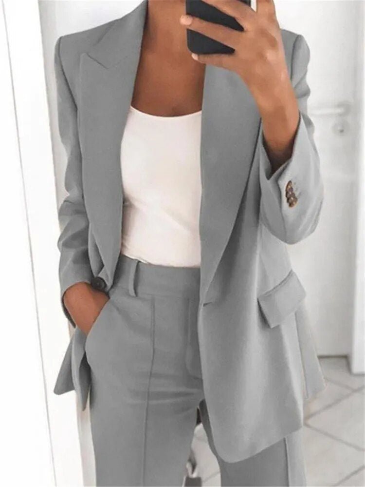Dames Tweedelig Zomer Pak | Zakelijk, Met Broek