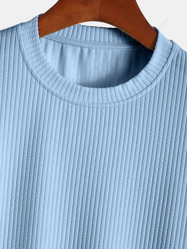 Heren Geribbeld T-shirt | Korte Mouwen
