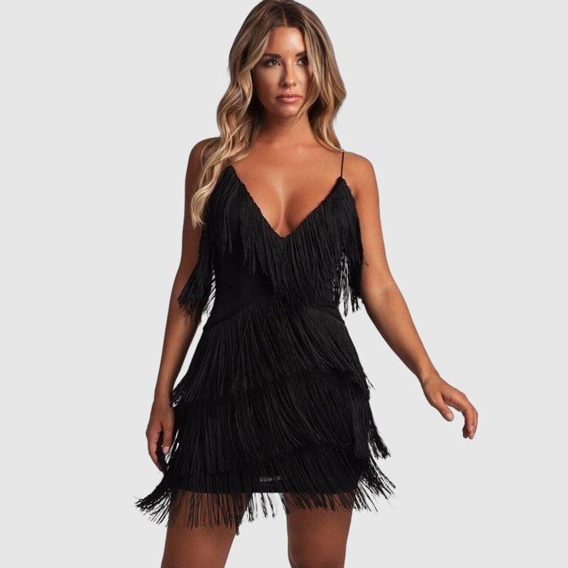 Dames Sexy Franje Cocktailjurk | Mini