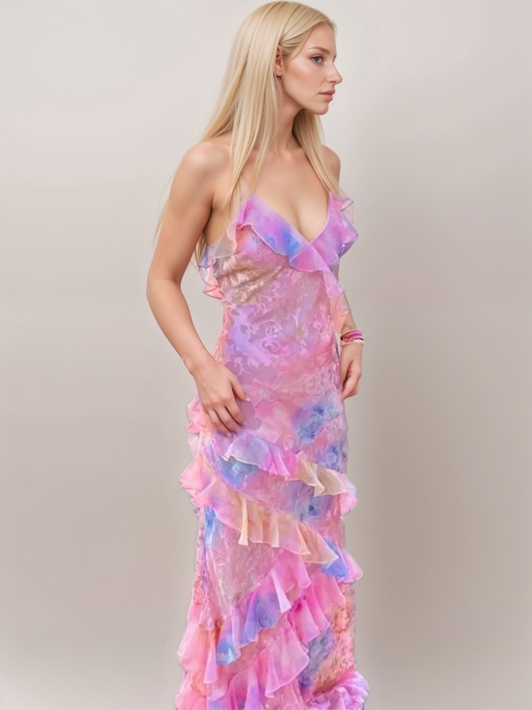 Dames Zomerse Chiffon Bruiloftgast Jurk | Maxi
