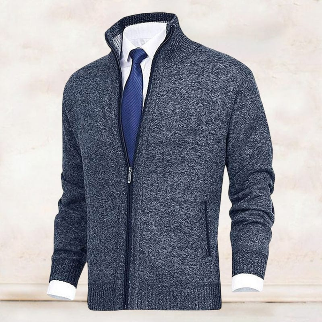 Heren Moderne Winter Strickjacke | Ritssluiting, Fijngebreid