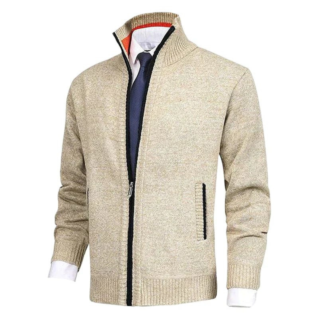 Heren Moderne Winter Strickjacke | Ritssluiting, Fijngebreid