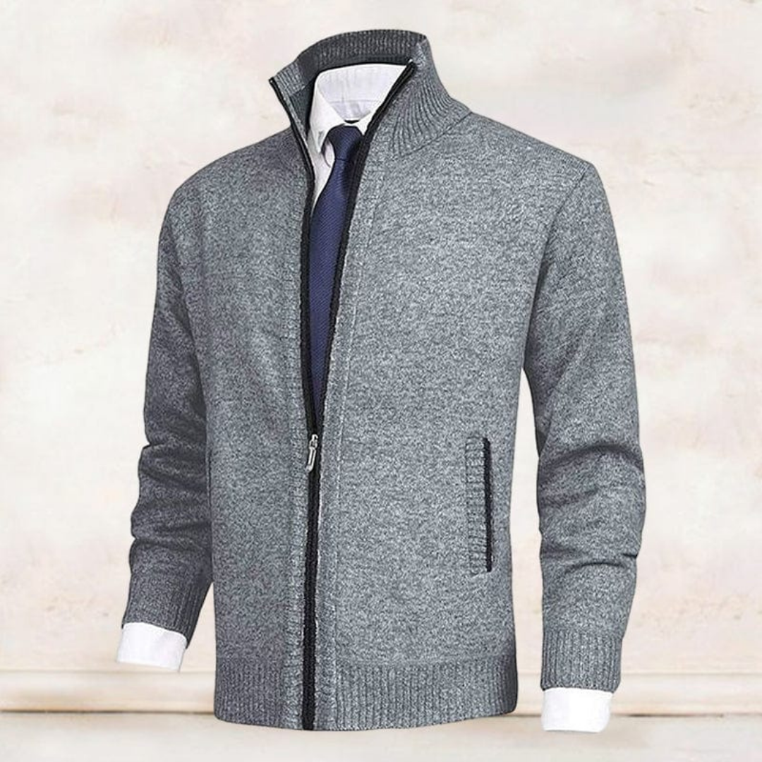 Heren Moderne Winter Strickjacke | Ritssluiting, Fijngebreid