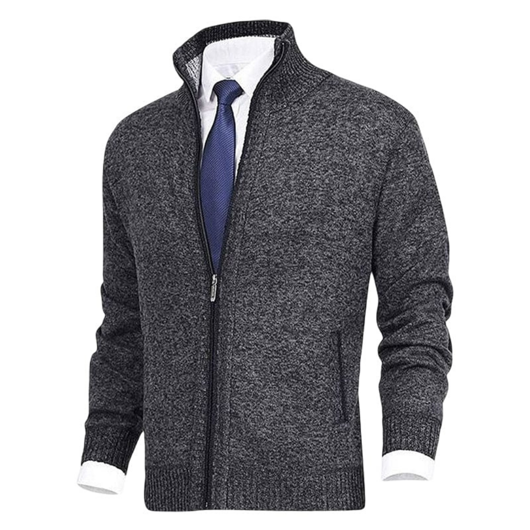 Heren Moderne Winter Strickjacke | Ritssluiting, Fijngebreid