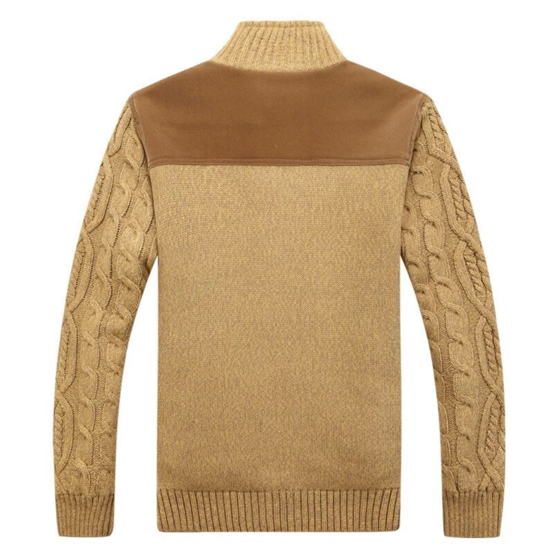 Heren Warme Winter Strickjacke | Fleece, Grofgebreid