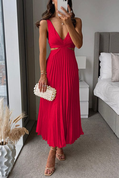 Elena | Dames elegante satijnen bruiloftsgast jurk | Midi