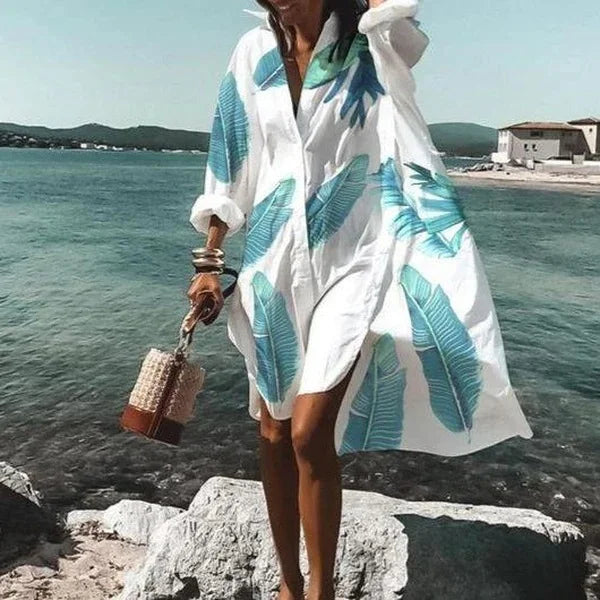 Dames Luchtige strandjurk met blouselook | Mini