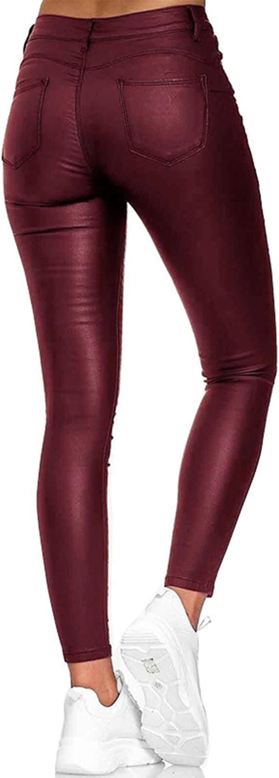 Dames Zomer Lederlook Broek | Strak, Lang