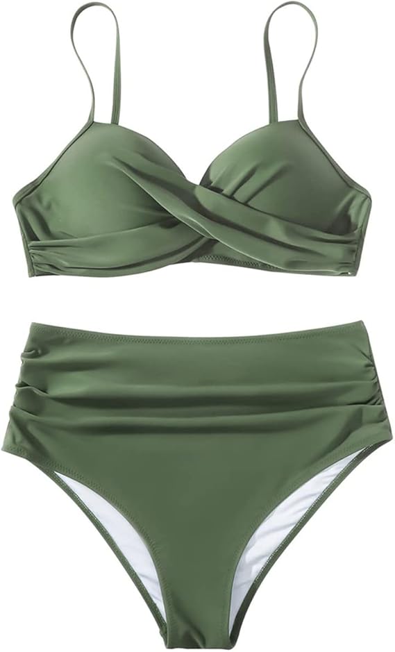 Dames Zomer Bikini | Hoog Taille, Gerimpeld