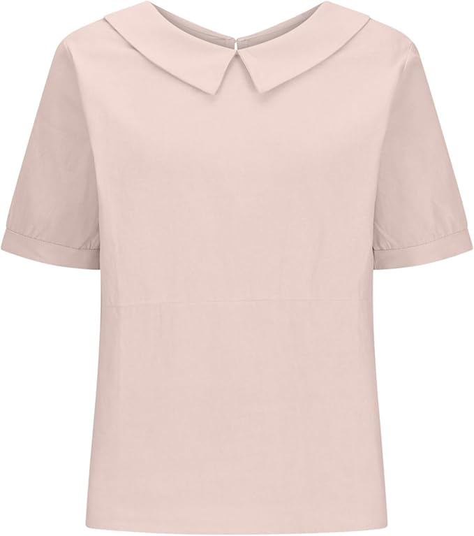 Dames Zomerse Luchtige Blouse | Peterpankraag, Kortemouw