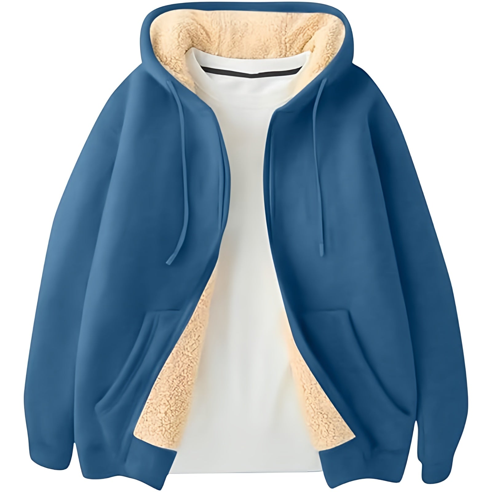 Dames Warme Teddy Fleece Hoodie Jas | Met Capuchon, Rits