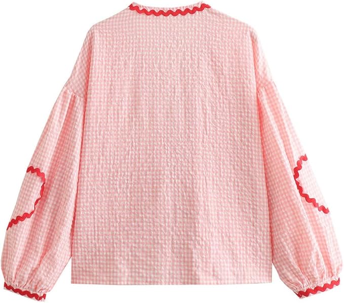 Dames Zomer Blouse | Langarm, Hartvormig Detail