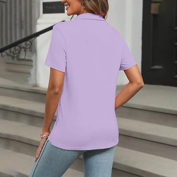 Dames Zomerse Polo T-shirt | Kortemouw, Knopenlijst