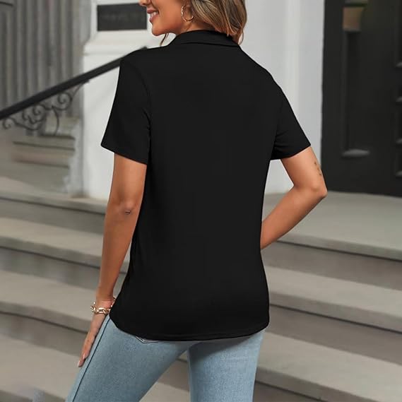 Dames Zomerse Polo T-shirt | Kortemouw, Knopenlijst