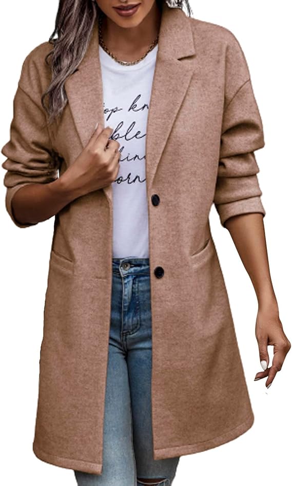 Dames Herfst Jas | Lang, Met Knoopsluiting
